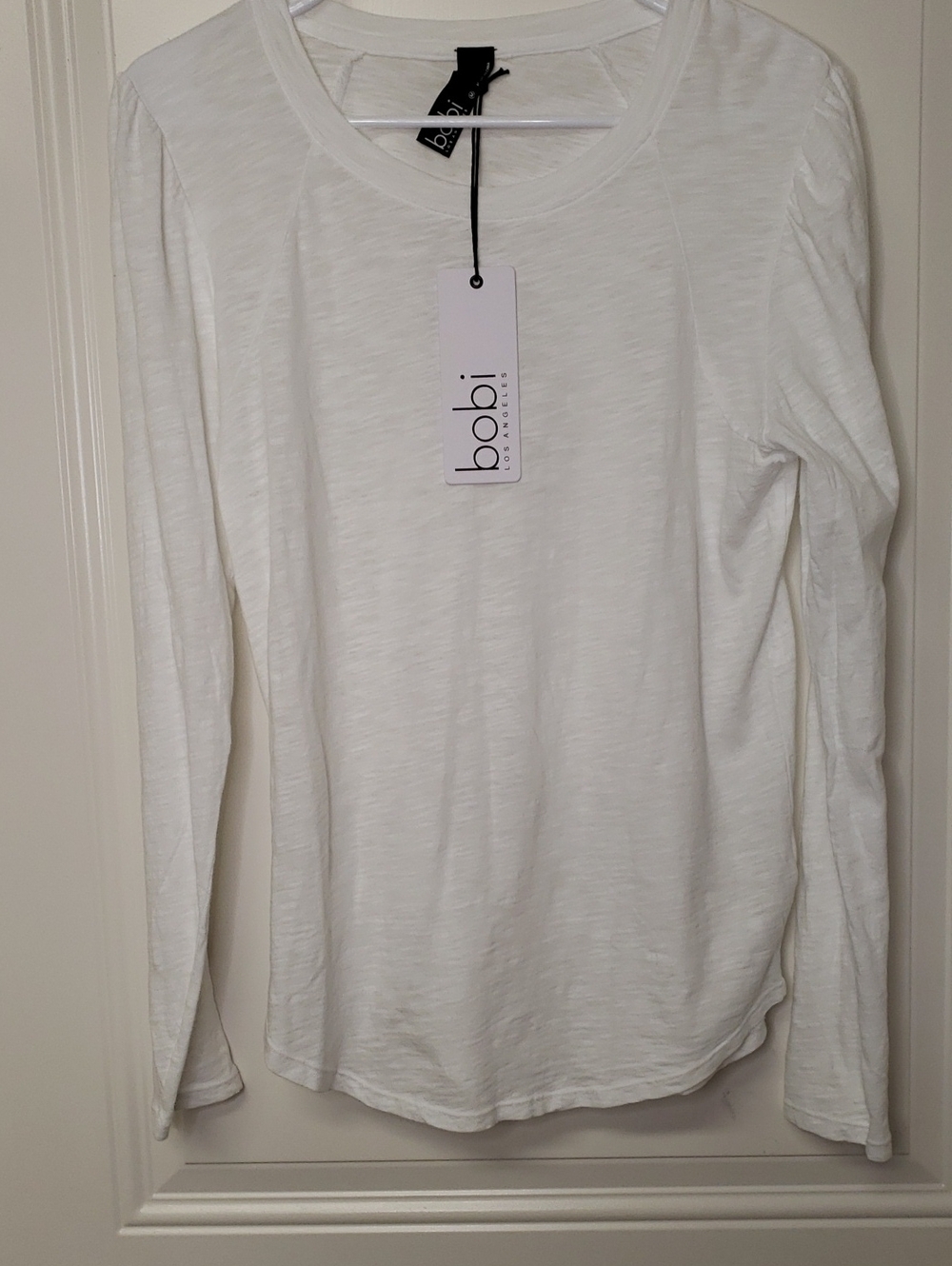NWT bobi White Long Sleeve Crewneck Top